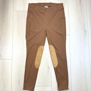 Baleaf Equestrian Riding Breeches Women 2XL Brown UPF 50+‎ Knee Patch Tights NWT
